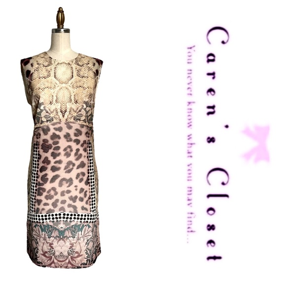 Joe Fresh Animal Mixed Print Sleeveless Shift Dress - Picture 2 of 6